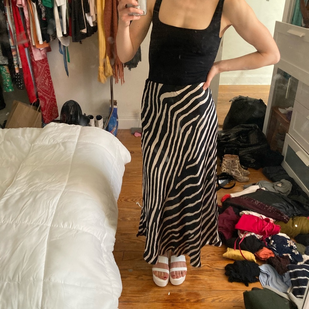Satin midi skirt